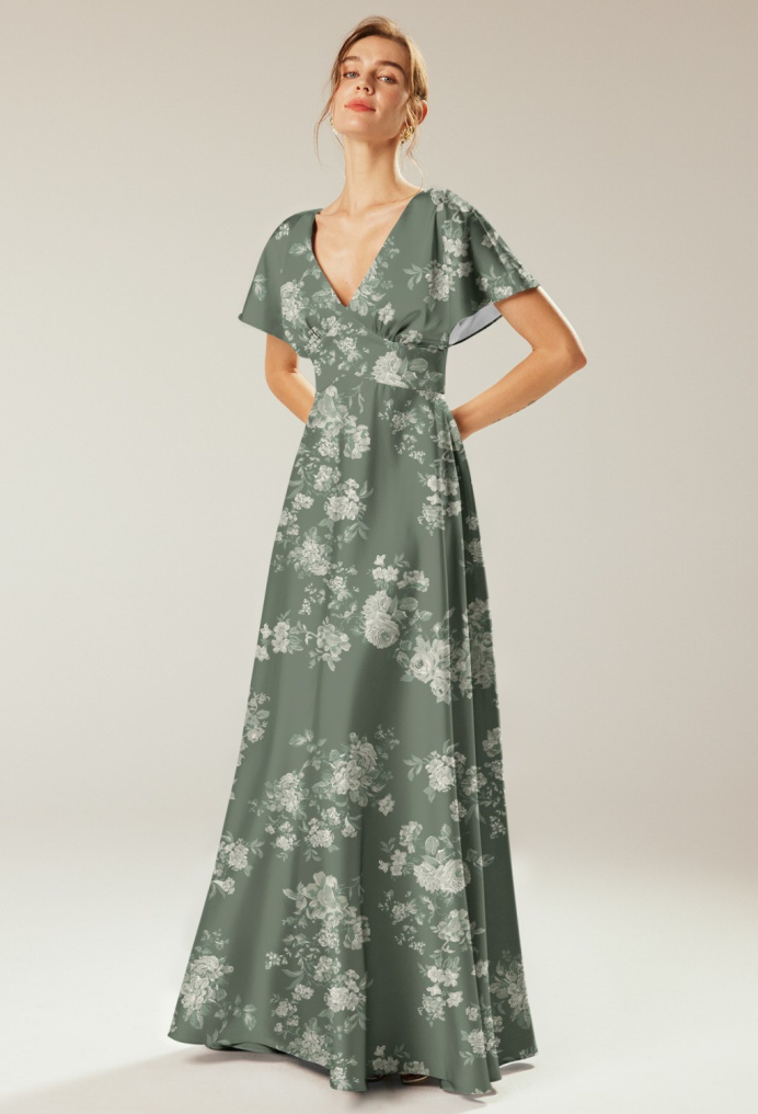 AW Nora Trumpet Teal Rose  Plus Size Dresses